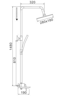 Душевая стойка Rose R2736 хром